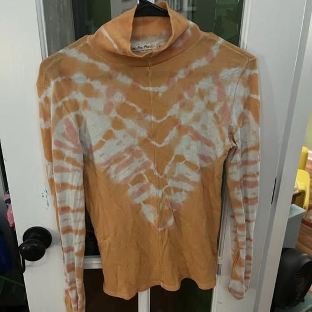 We The Free Tie-Dye Mock Neck Long Sleeve Top